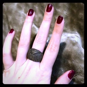 Metal Black Jewel Ring